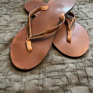 Braided Leather Flip Flops